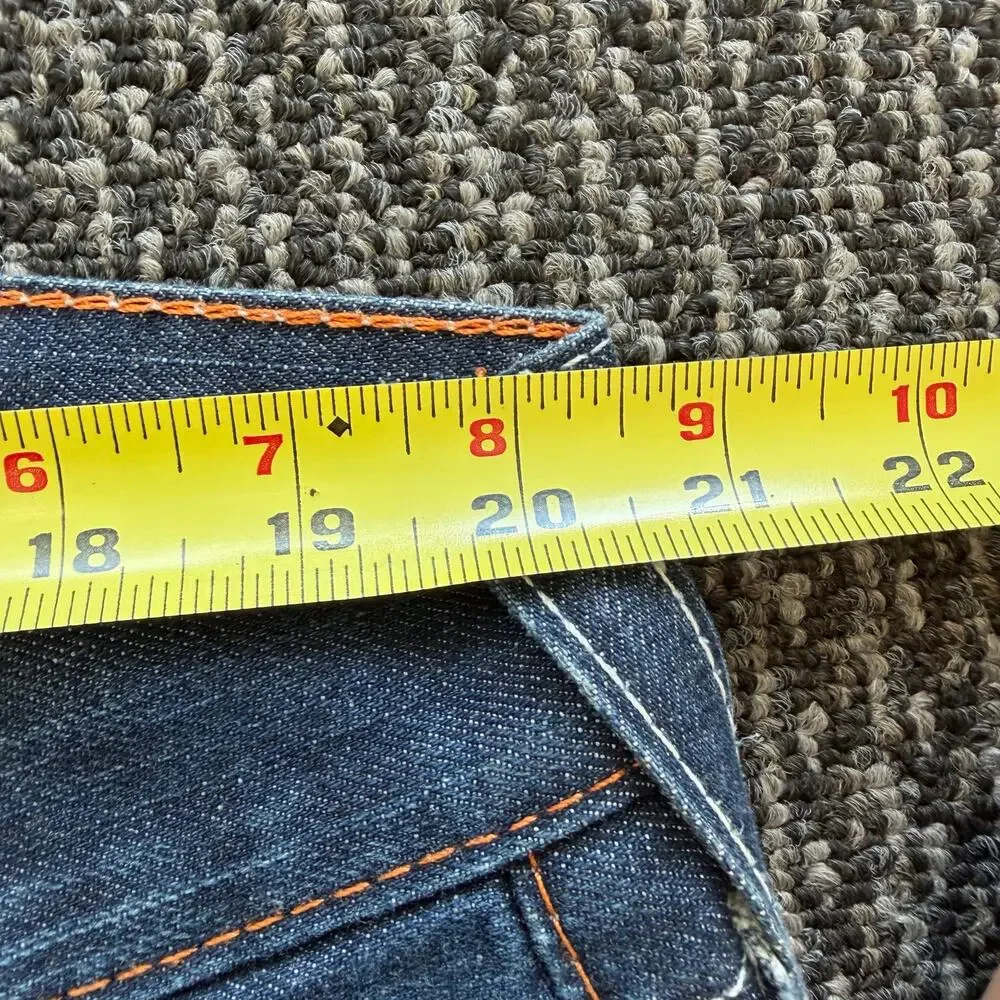True Religion Straight Jeans Mens Dark Wash Relaxed Straight Flap Pocket 38x33